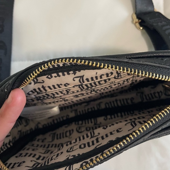 Juicy Couture Black and Gold Crossbody Bag with Adjustable Strap - Picture 3 of 4